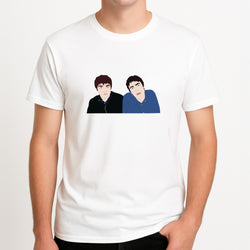 The Gallaghers Unisex T-Shirt, worn by a male model.