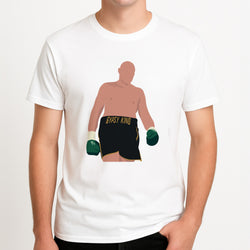 Fury - Boxing Unisex T-Shirt, worn by a male model.