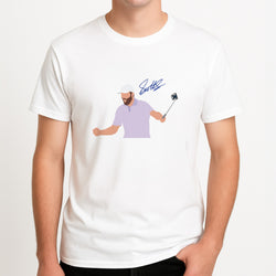 Scheffler Signature Unisex T-Shirt, worn by a male model.