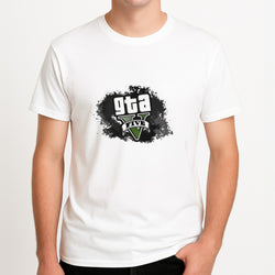 Five - Video Game Unisex T-Shirt, worn by a male model.