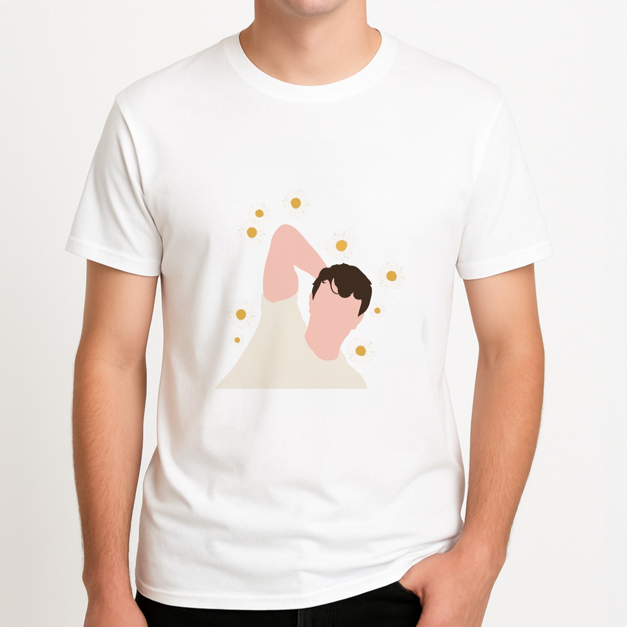 Daisy - Mescal Unisex T-Shirt, worn by a male model.