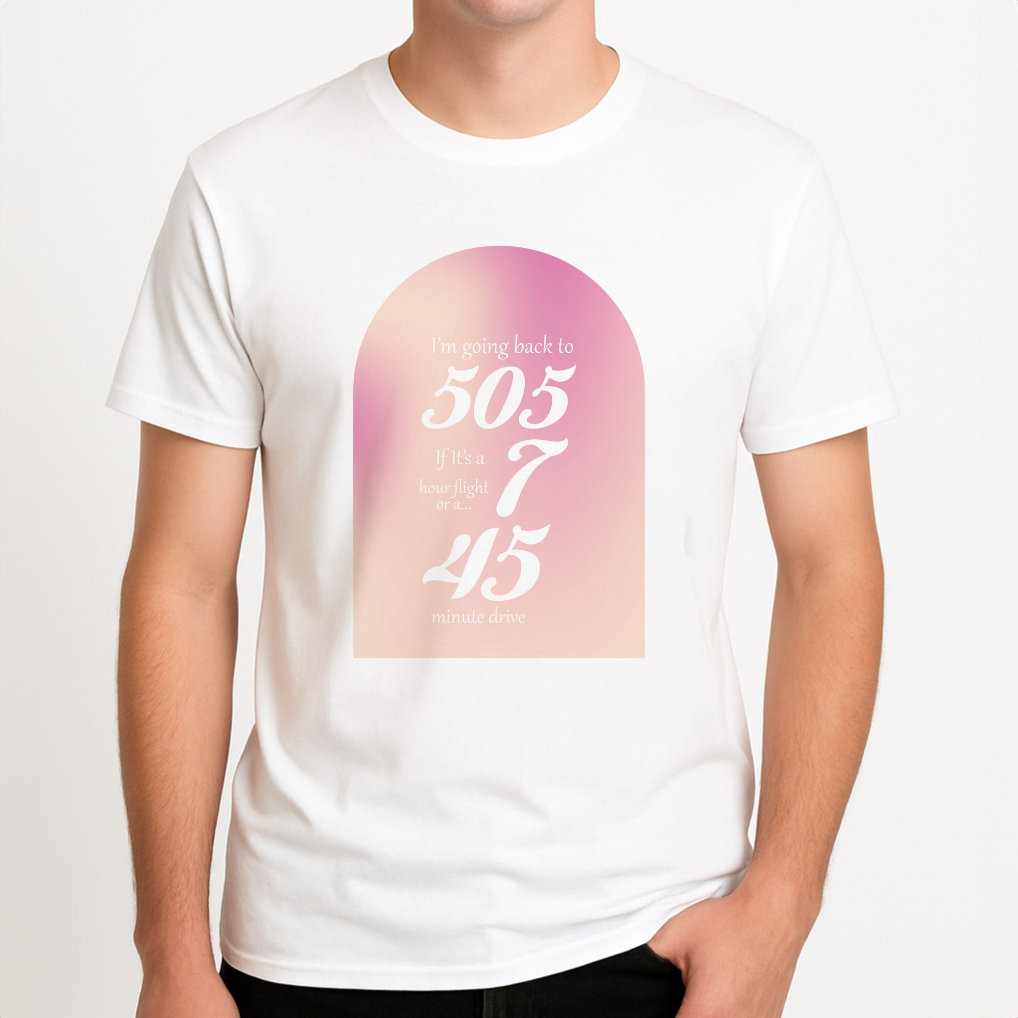 I'm Going Back To 505 - Arctic Monkeys Unisex T-Shirt, worn by a male model.
