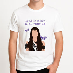 Obsessed With Your Ex Unisex T-Shirt, worn by a male model.
