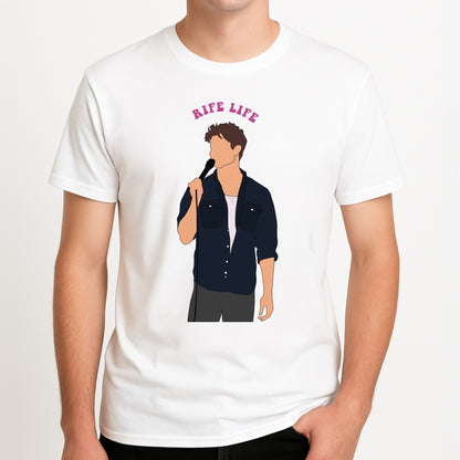 Rife Life Unisex T-Shirt, worn by a male model.