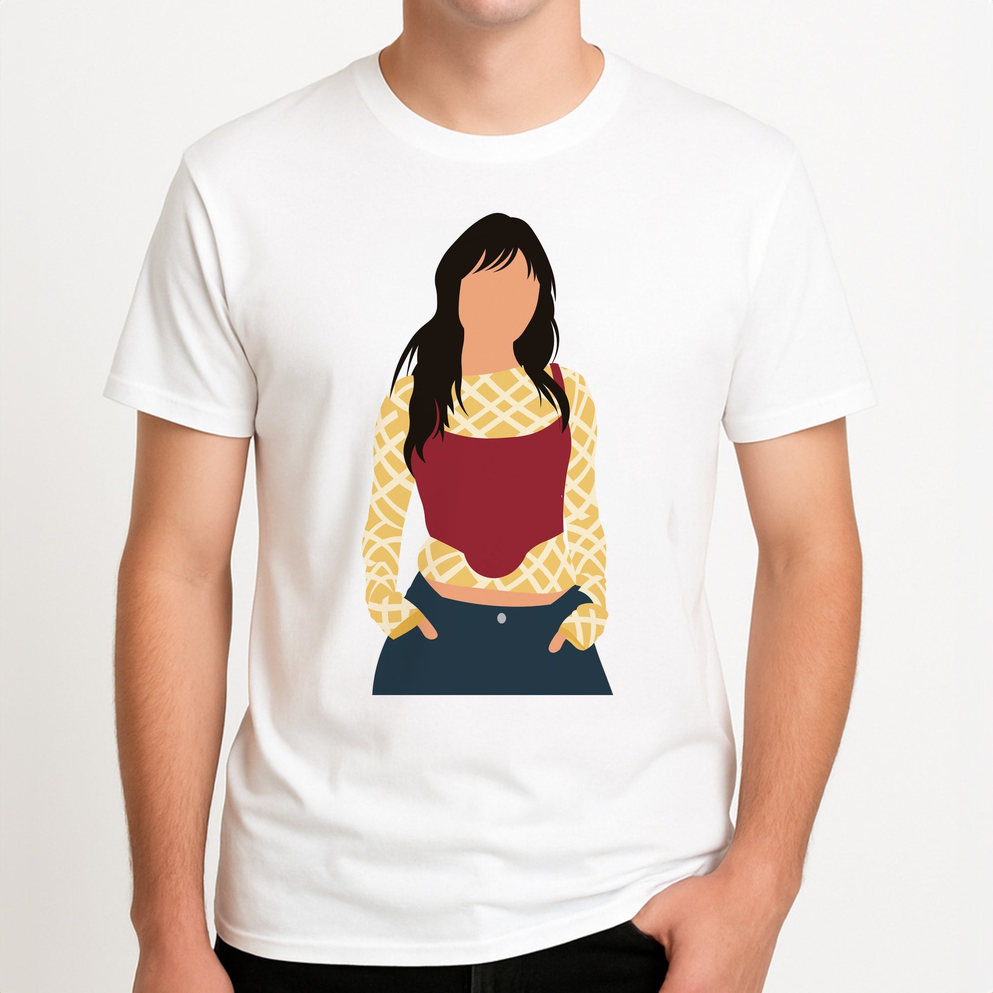 Gold Stars Unisex T-Shirt, worn by a male model.