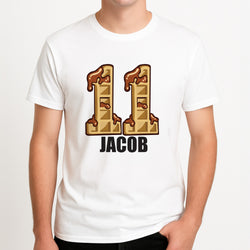 Eleven - Personalised Stranger Unisex T-Shirt, worn by a male model.