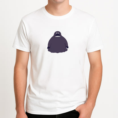 The Groke Unisex T-Shirt, worn by a male model.