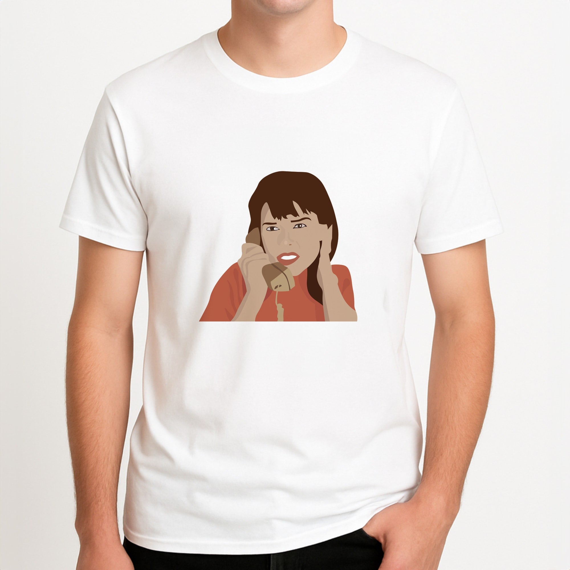 Sidney Prescott - Halloween Unisex T-Shirt, worn by a male model.