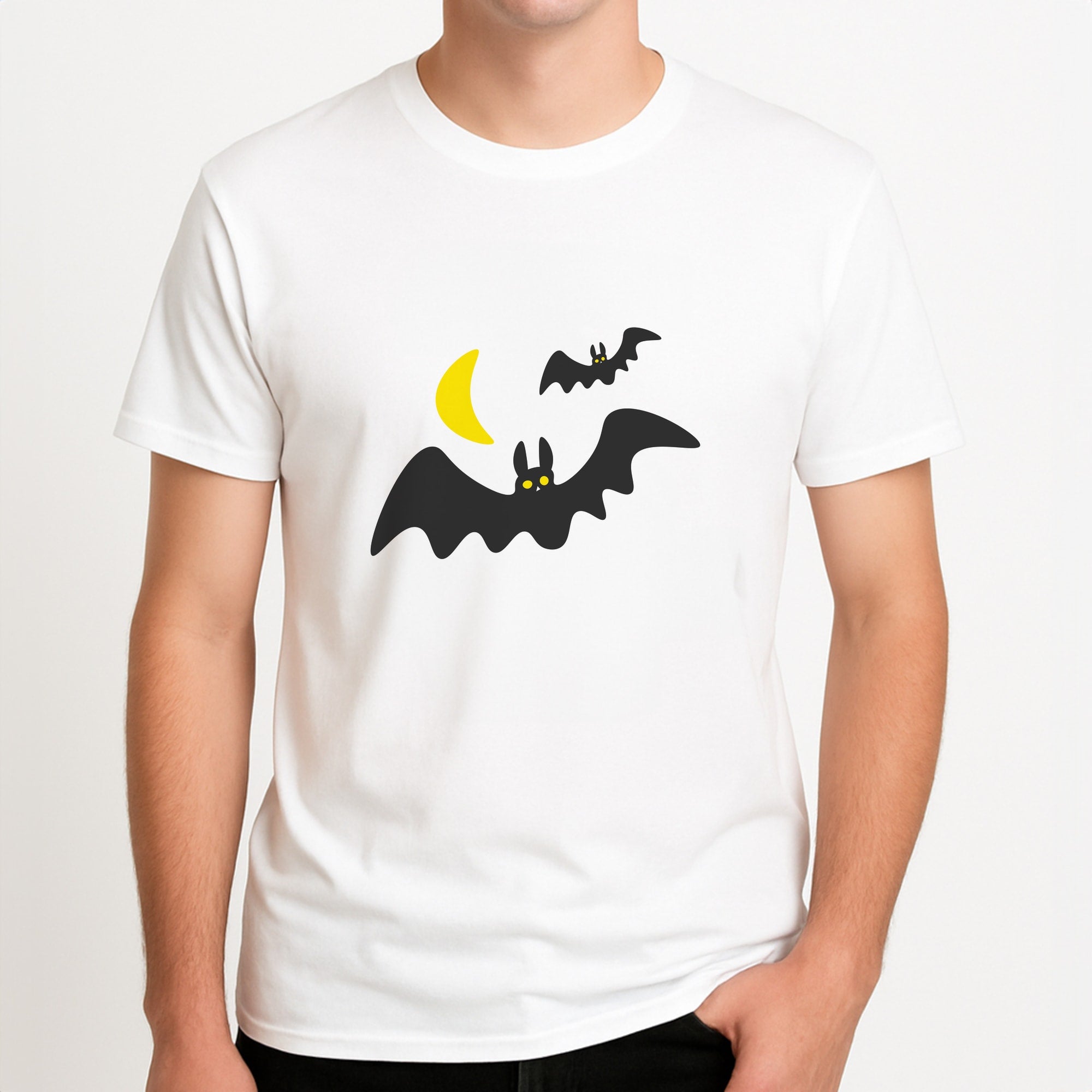 Halloween Pattern 4 Unisex T-Shirt, worn by a male model.