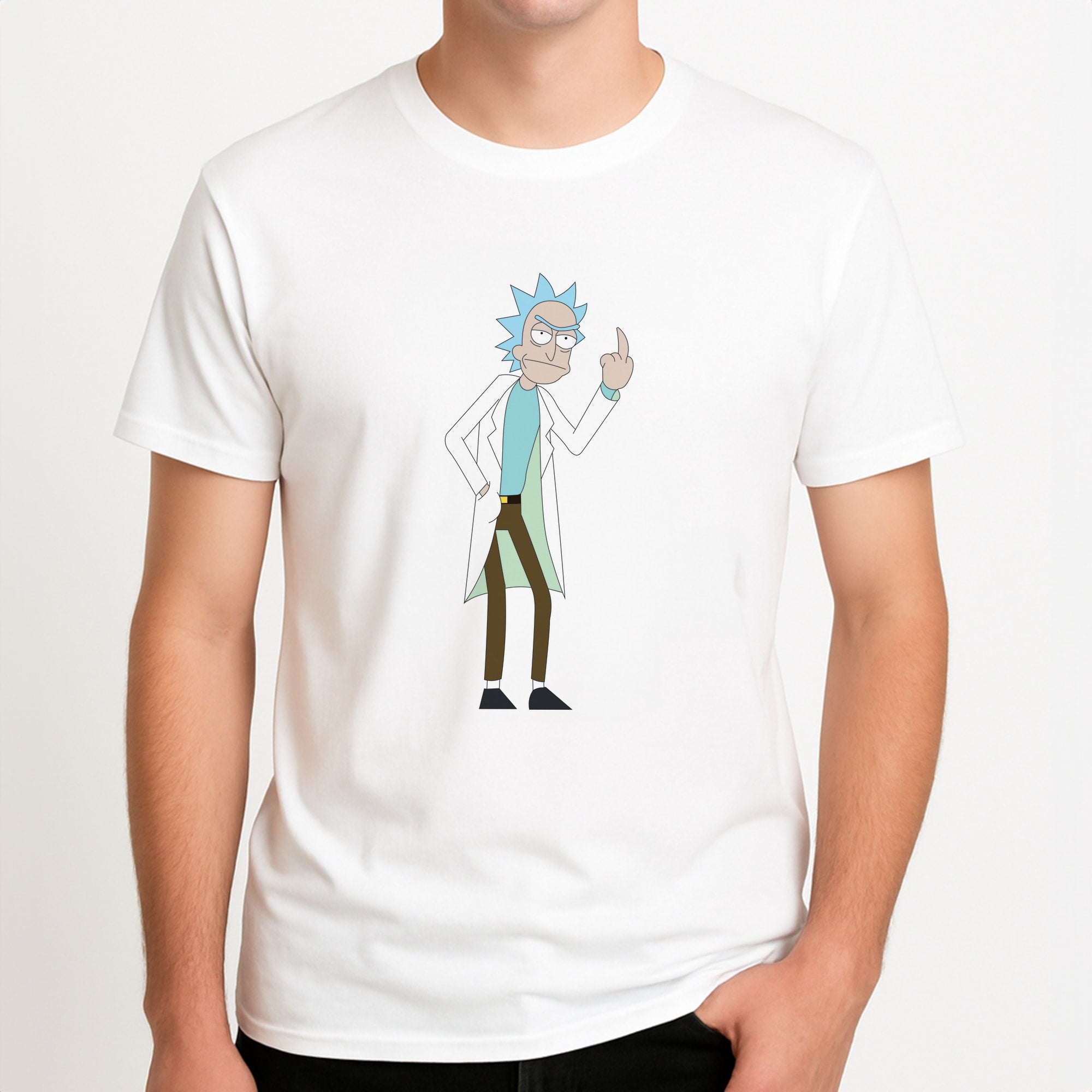 Rick - RAM Unisex T-Shirt, worn by a male model.