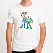 Watercolour Woody & Buzz A Story of Toys Fairytale T-Shirt 4
