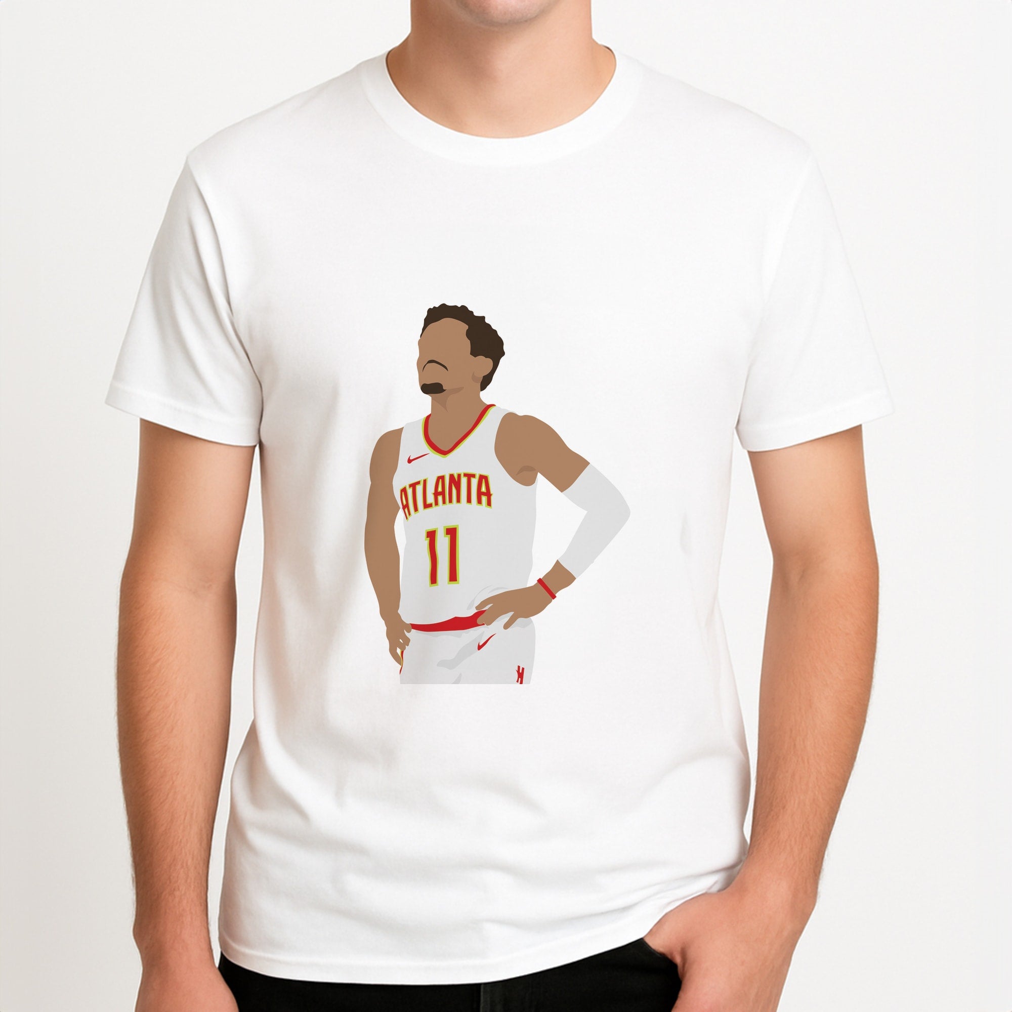 Young - Basketball Unisex T-Shirt, worn by a male model.