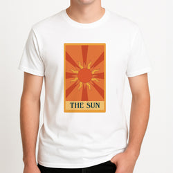 The Sun - Tarot Cards Unisex T-Shirt, worn by a male model.