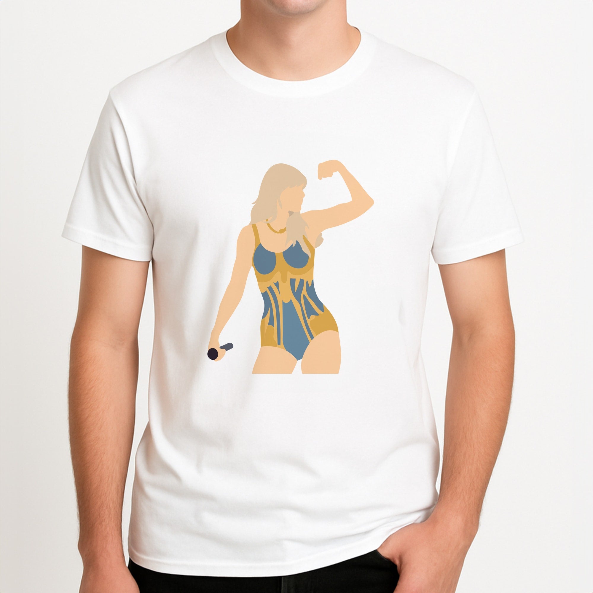 The Man - Taylor Unisex T-Shirt, worn by a male model.