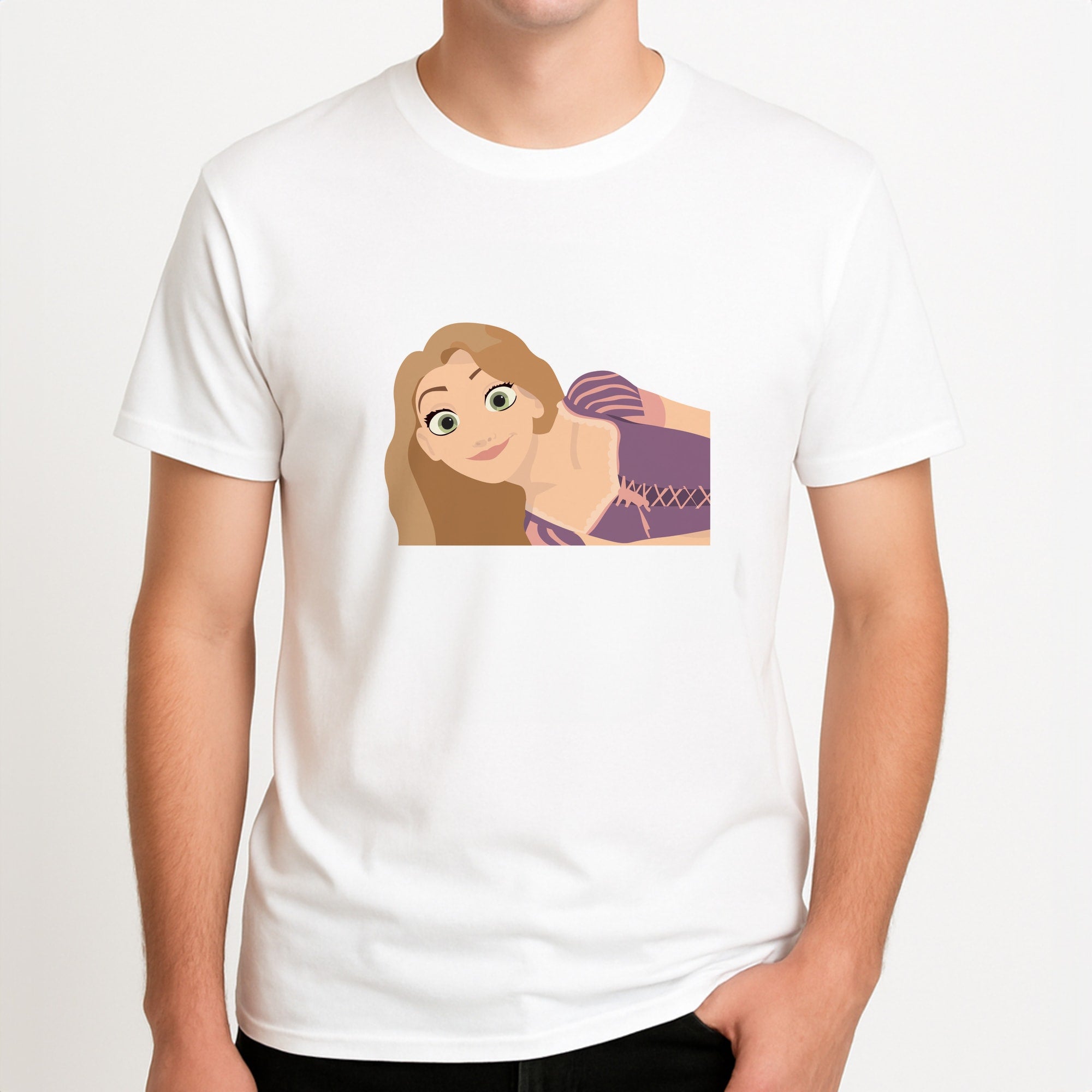 Rapunzel Unisex T-Shirt, worn by a male model.