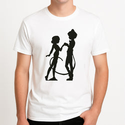 Ladybug And Cat Noir Unisex T-Shirt, worn by a male model.