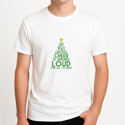 The Best Way To Spread Christmas Cheer - Elf Unisex T-Shirt, worn by a male model.