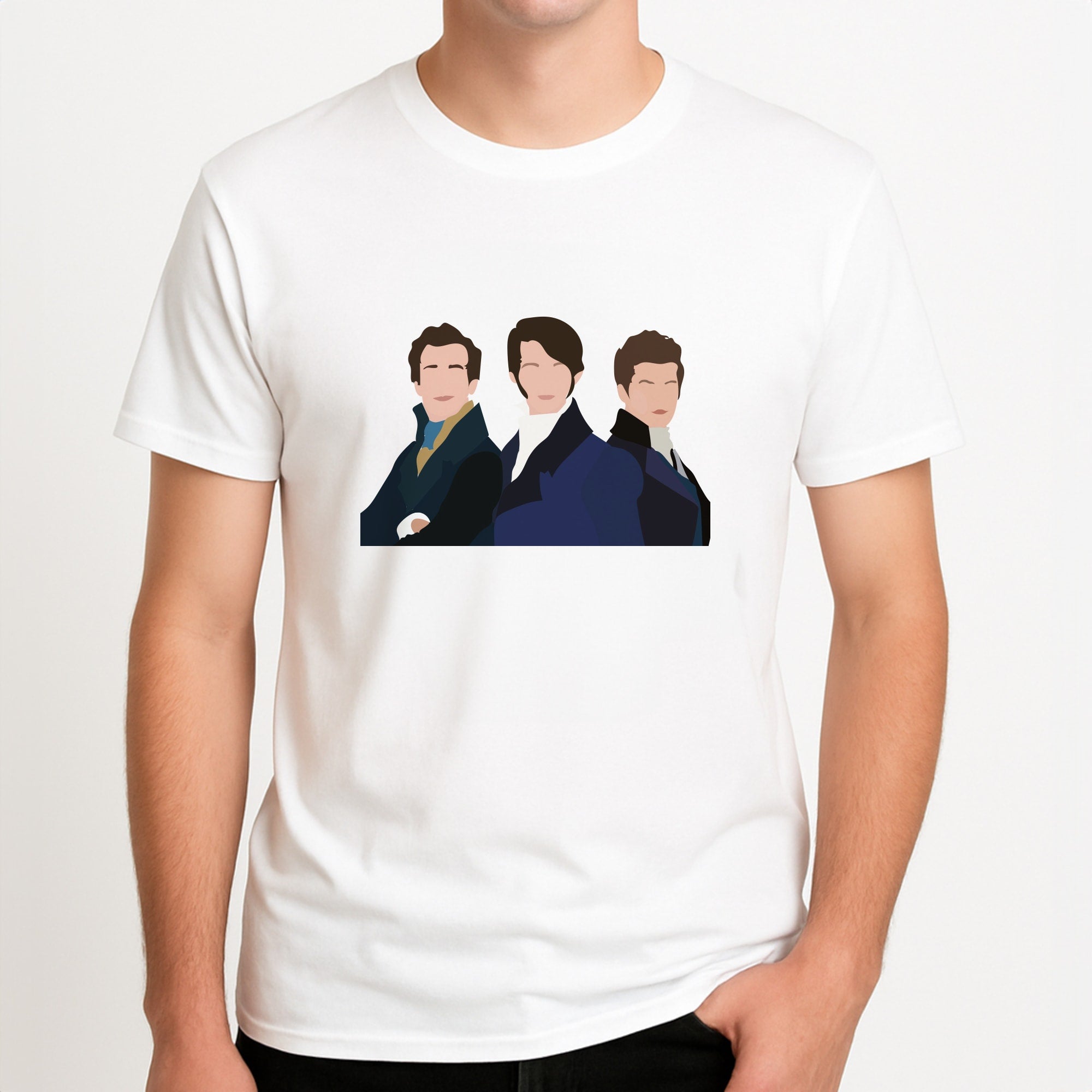 Regency Era Boys Unisex T-Shirt, worn by a male model.