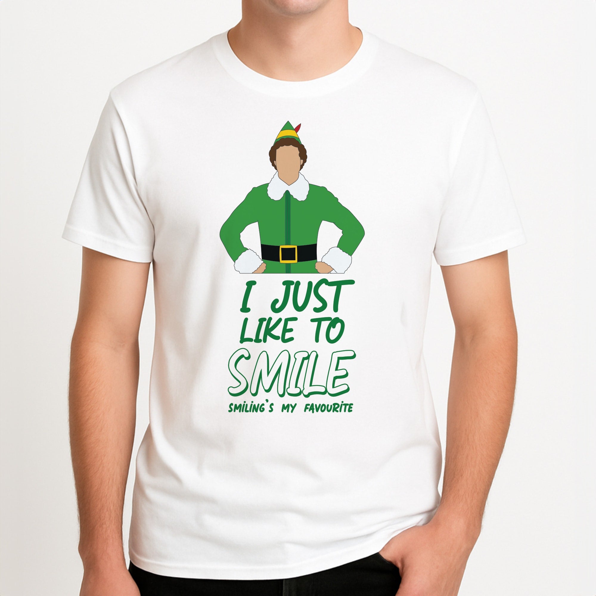 I Just Like To Smile Unisex T-Shirt, worn by a male model.