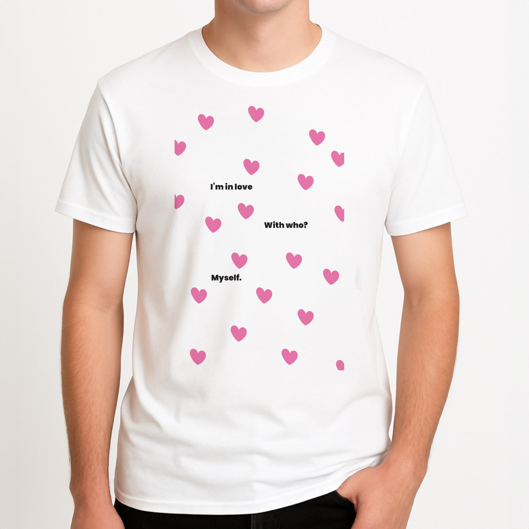 Im in love - Kourtney Kardashian Unisex T-Shirt, worn by a male model.