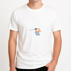 Sheffler - Golf Unisex T-Shirt, worn by a male model.