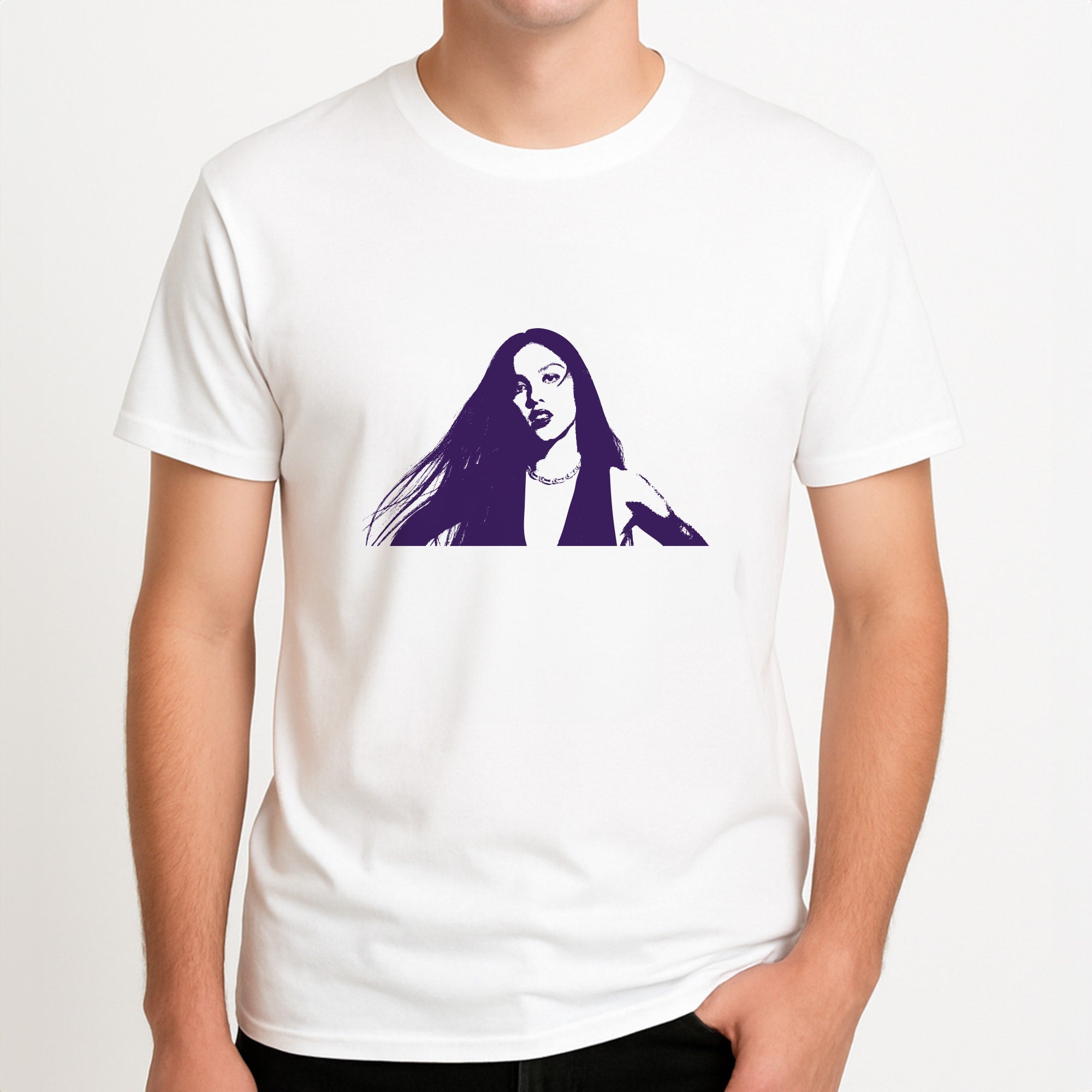 Stars And Butterflies Pattern Unisex T-Shirt, worn by a male model.