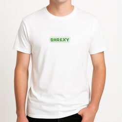 Shrexy Unisex T-Shirt, worn by a male model.