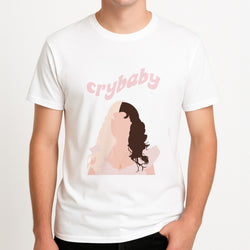 Crybaby Unisex T-Shirt, worn by a male model.
