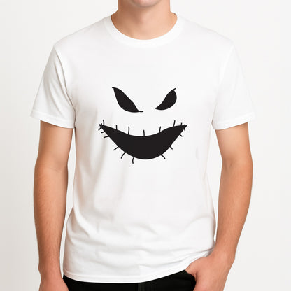 Green Face Unisex T-Shirt, worn by a male model.