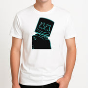 Black White Helmet DJ Neon T-Shirt 4