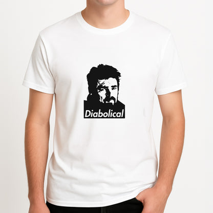 Diabolical Unisex T-Shirt, worn by a male model.