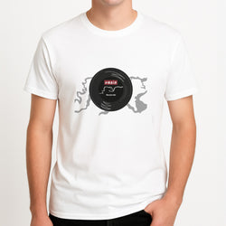 Wonderwall Record Unisex T-Shirt, worn by a male model.