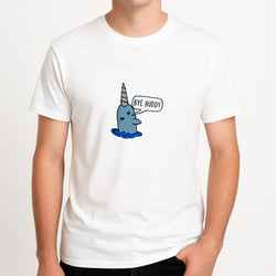 Bye Buddy - Elf  Unisex T-Shirt, worn by a male model.