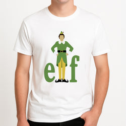 Elf Logo Unisex T-Shirt, worn by a male model.