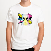 Neon Logo White Helmet DJ T-Shirt 4