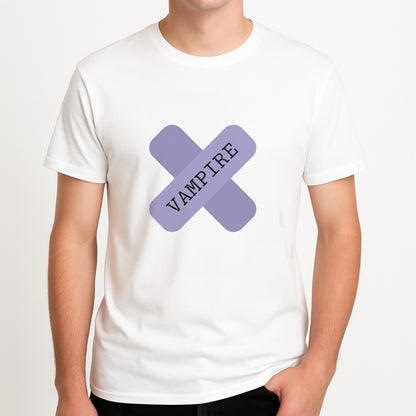 Vampire - Olivia Unisex T-Shirt, worn by a male model.