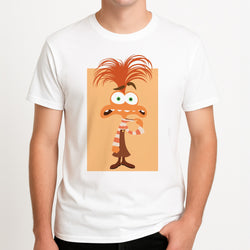 Anxiety - Inside Out Unisex T-Shirt, worn by a male model.