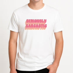 Seriously Sarcastic Unisex T-Shirt, worn by a male model.
