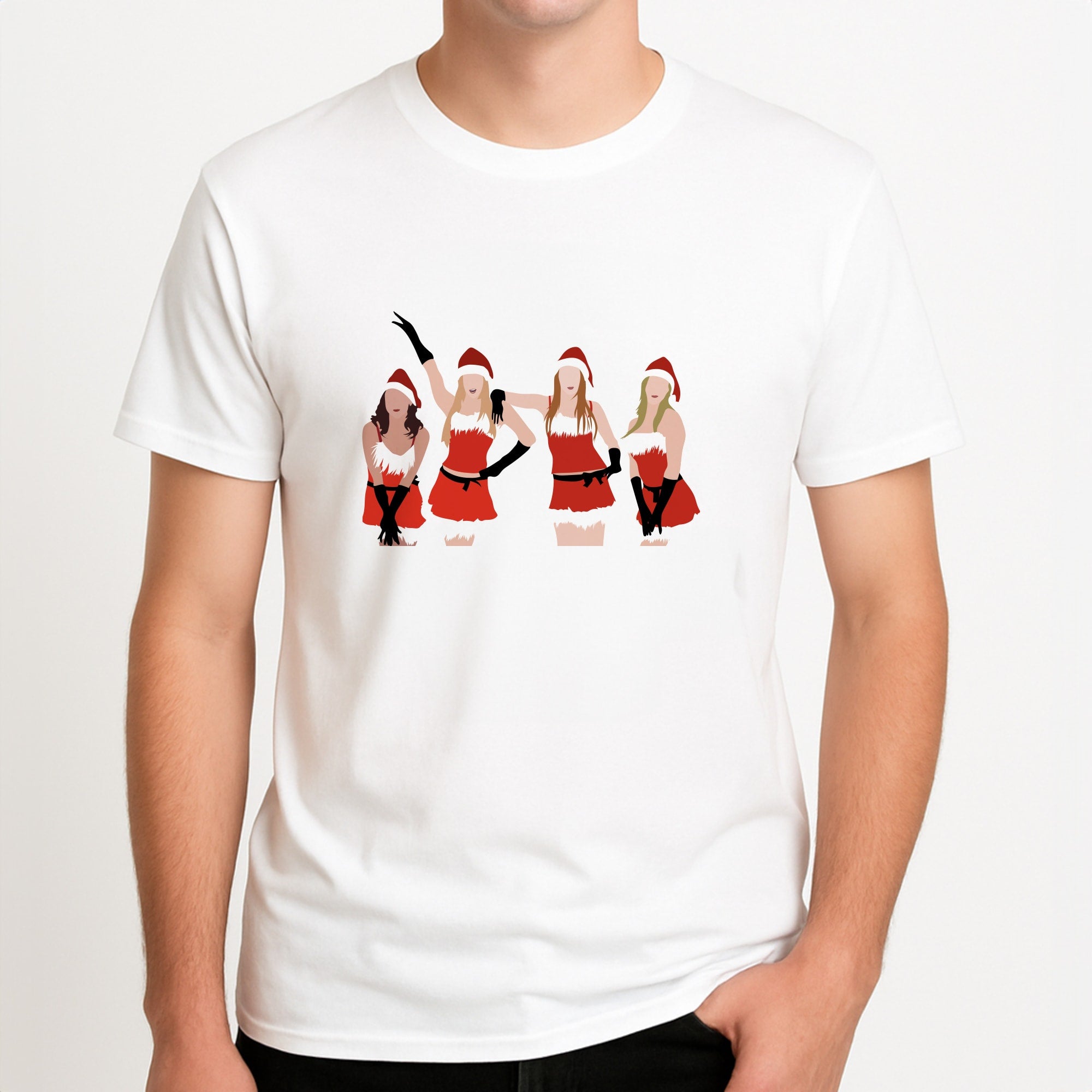 Meanies Christmas Unisex T-Shirt, worn by a male model.