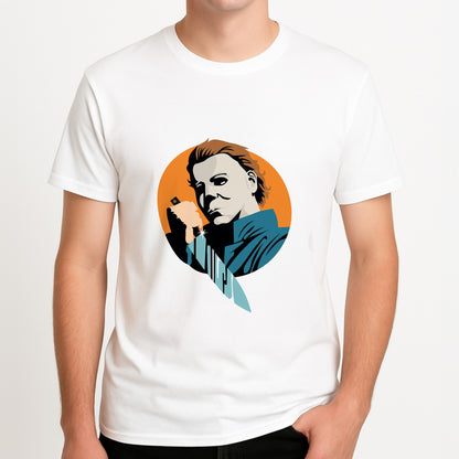 Shine - Myers Unisex T-Shirt, worn by a male model.