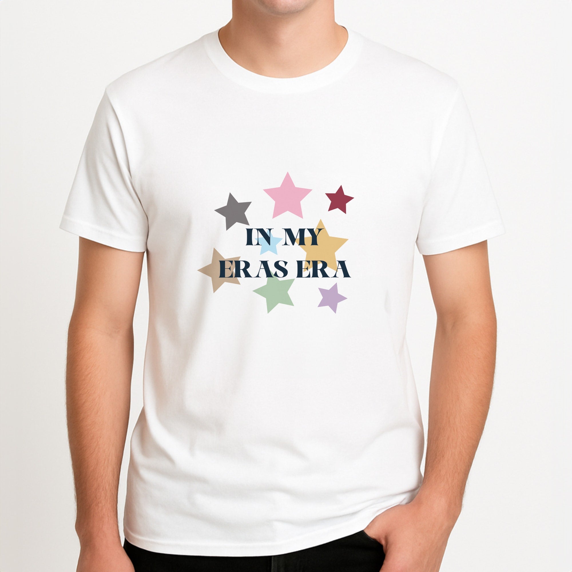 In My Eras Era - Taylor Unisex T-Shirt, worn by a male model.