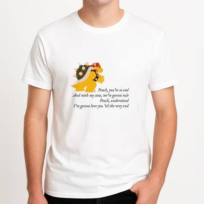 Peach, You're So Cool Unisex T-Shirt, worn by a male model.