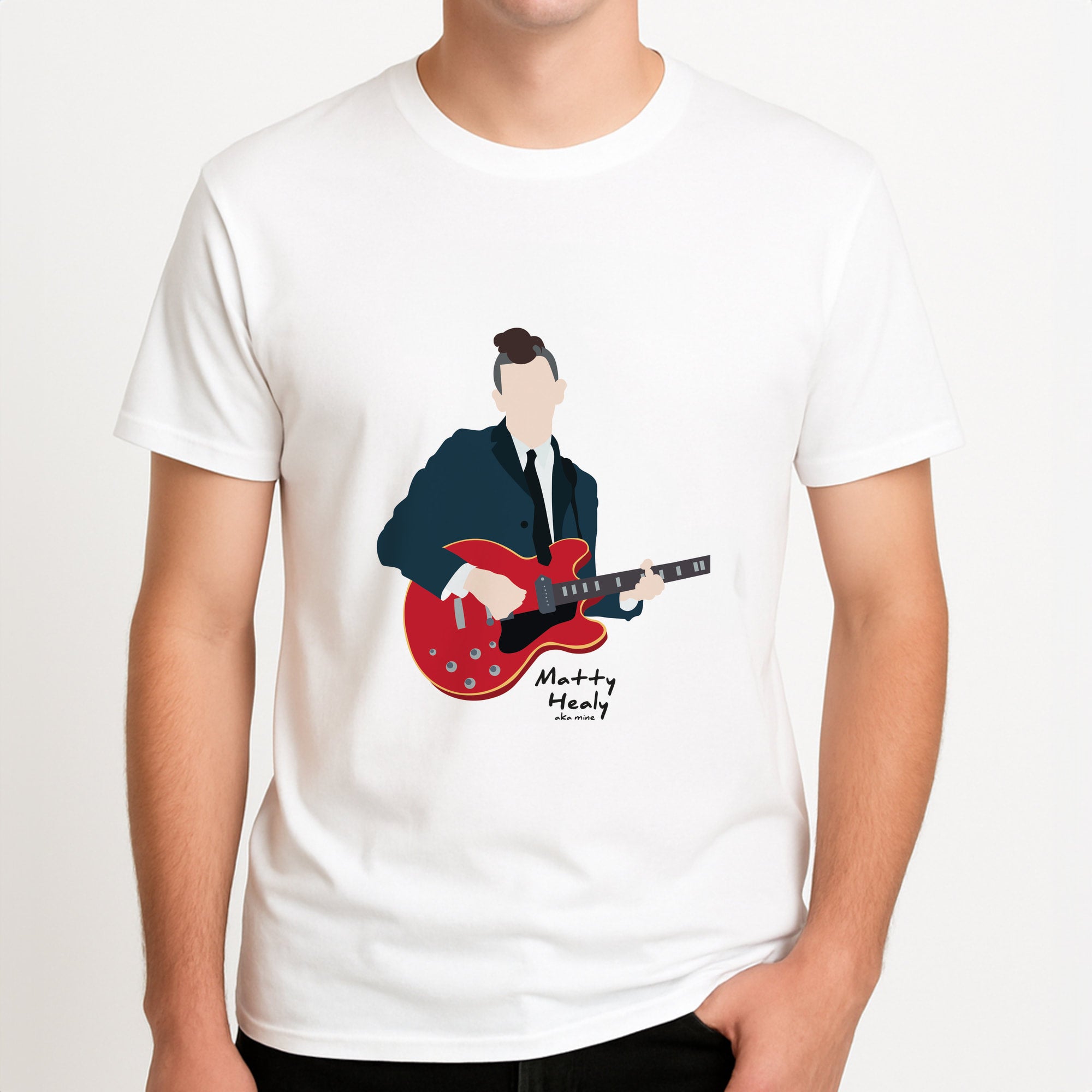 Matt Healy - The 1975 Unisex T-Shirt, worn by a male model.
