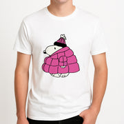 Cartoon Beagle Puffer Jacket Pink T-Shirt 4