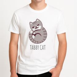Tabby Cat - Cats Unisex T-Shirt, worn by a male model.