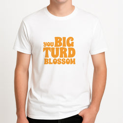 You Big Turd Blossom - GOTG Unisex T-Shirt, worn by a male model.