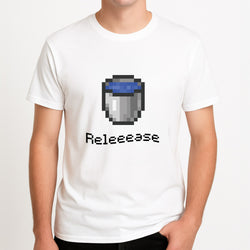 Release Unisex T-Shirt, worn by a male model.
