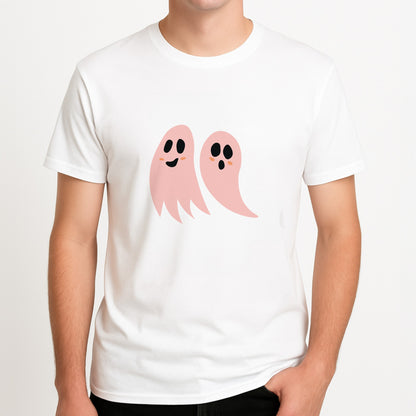 Halloween Pattern 18 Unisex T-Shirt, worn by a male model.