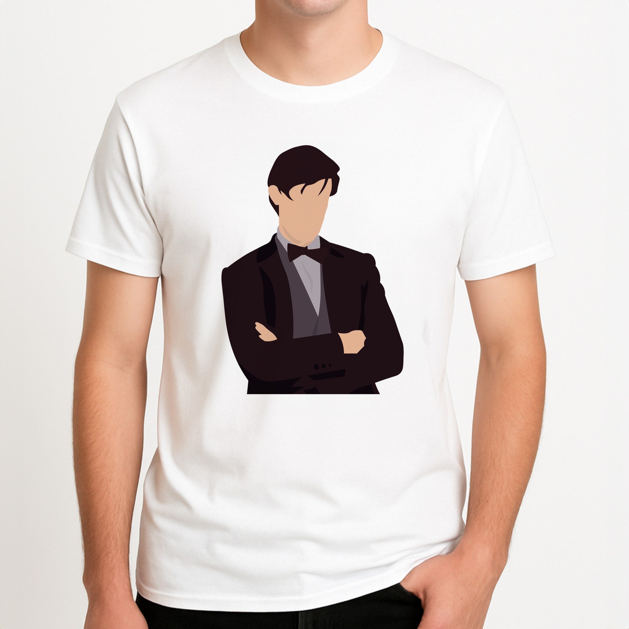 Matt Smith Unisex T-Shirt, worn by a male model.