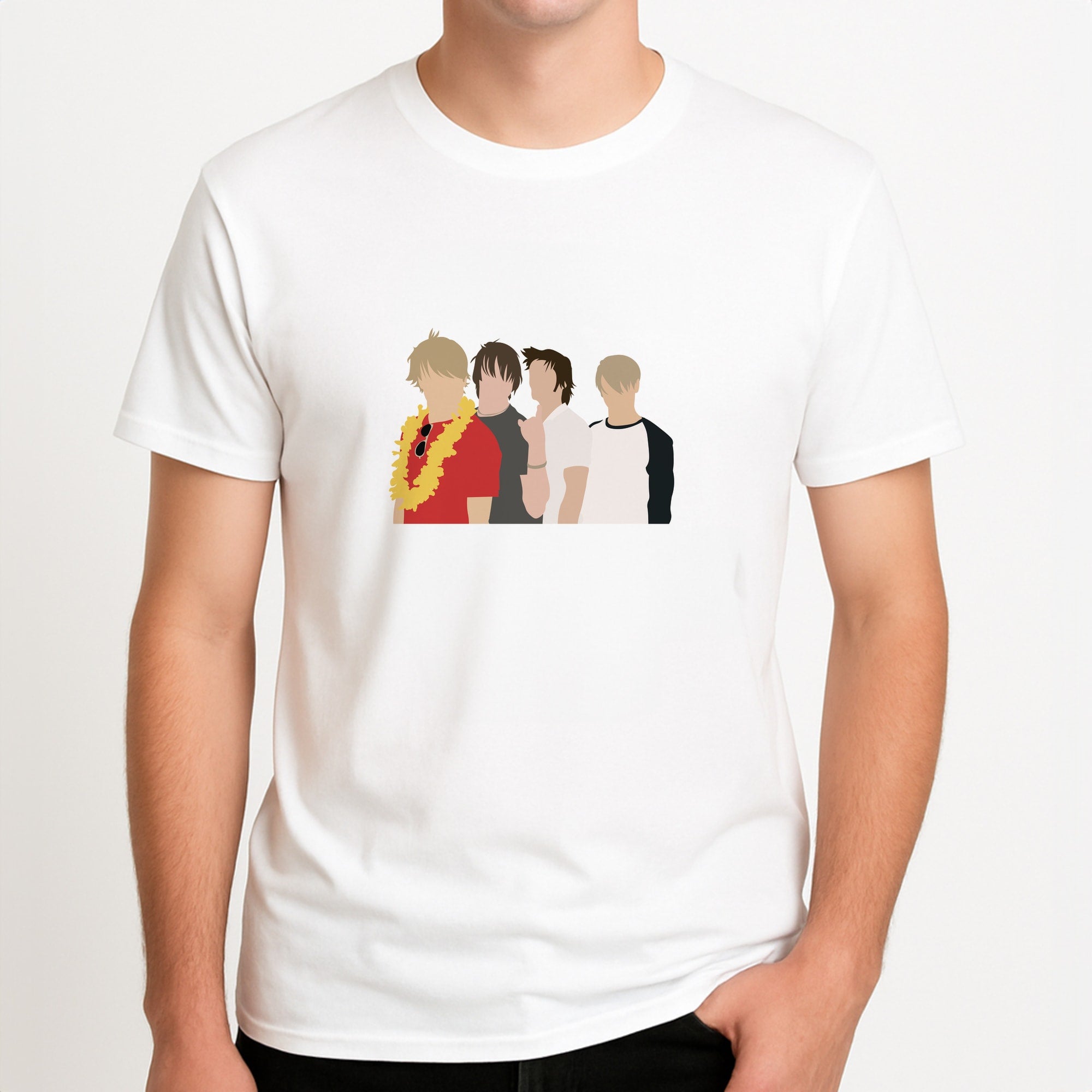 Band Members - McFly Unisex T-Shirt, worn by a male model.